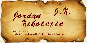 Jordan Nikoletić vizit kartica